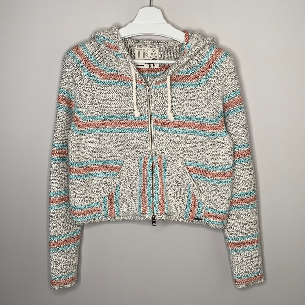 Aritzia TNA Soft Fuzzy Cropped Beach Hoodie
